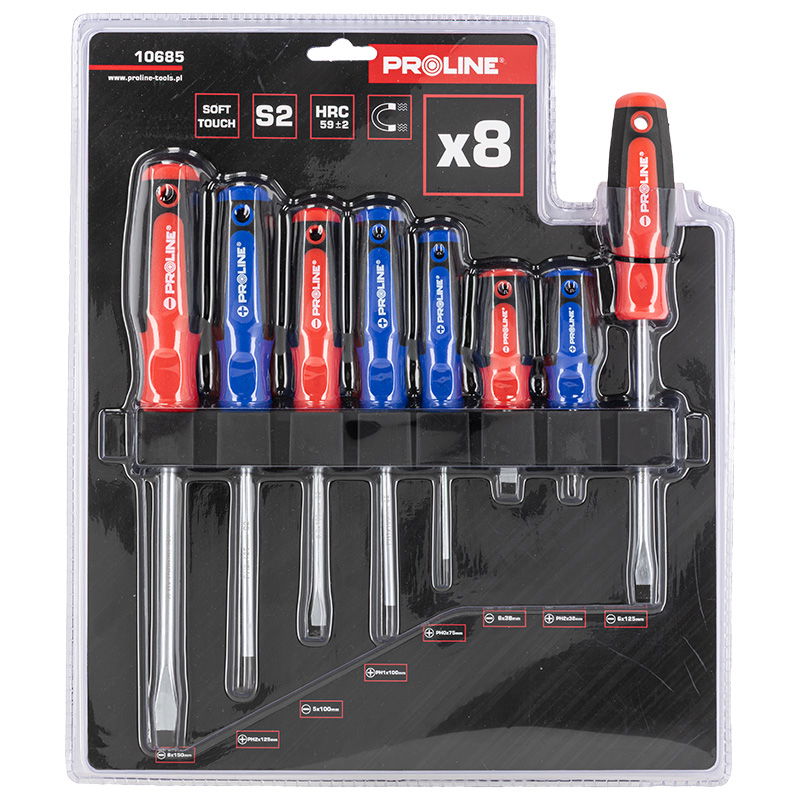 PROLINE   SOFT-TOUCH NYELŰ S2 CSAVARHÚZÓ SZETT / TARTÓ - 8 DB  termék fő termékképe