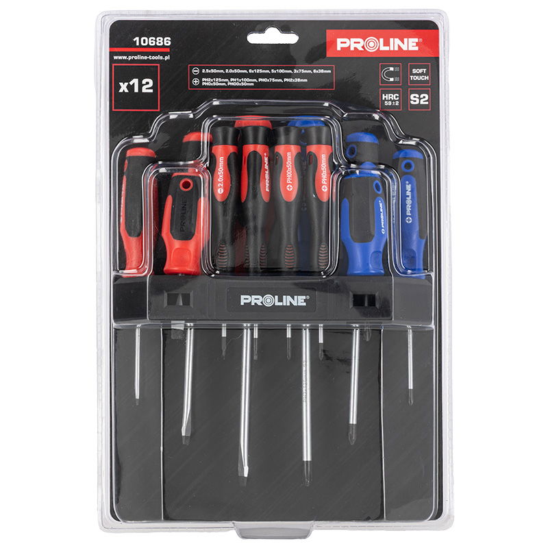  PROLINE   SOFT-TOUCH NYELŰ S2 CSAVARHÚZÓ SZETT / TARTÓ - 12 DB  termék fő termékképe