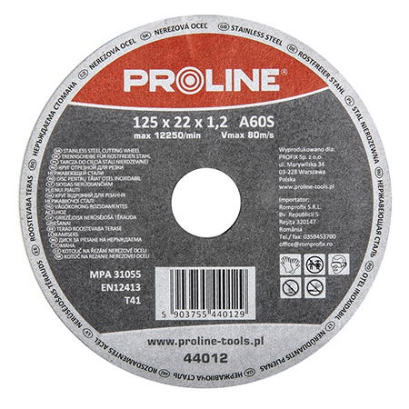  PROLINE   INOX VÁGÓKORONG - 125X1.0MM / A60S  termék fő termékképe