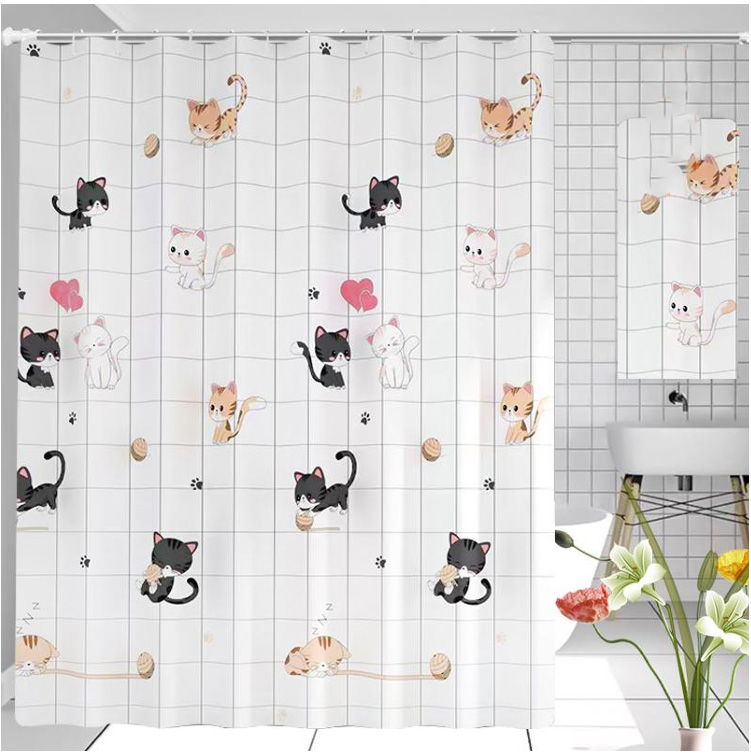  RPX-DUS   ZUHANYFÜGGÖNY 70G / 180X200CM - MACSKA-MINTÁS  termék fő termékképe