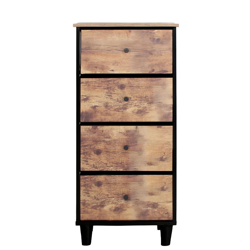  RPX-COM   KOMÓD, 4 TEXTIL FIÓKOS / 45X30X94CM - VINTAGE/FEKETE  termék fő termékképe