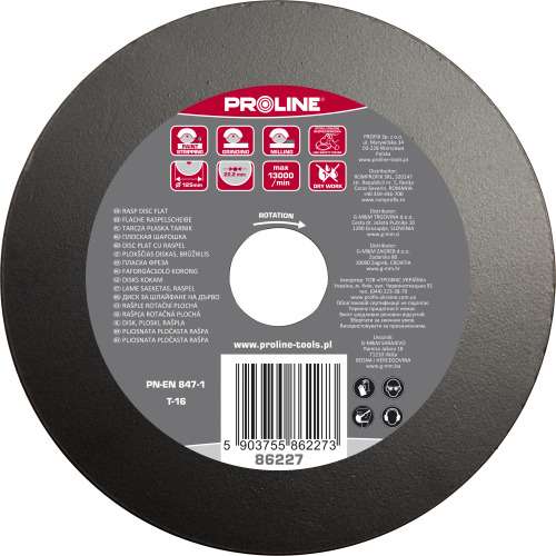  PROLINE   RÁSPOLY KORONG, LAPOS / FINOM - 125MM  termék fő termékképe