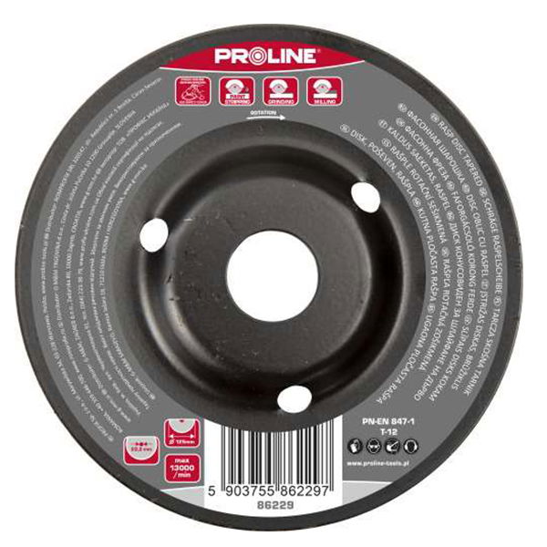  PROLINE   RÁSPOLY KORONG, KÓNIKUS / DURVA - 125MM  termék fő termékképe