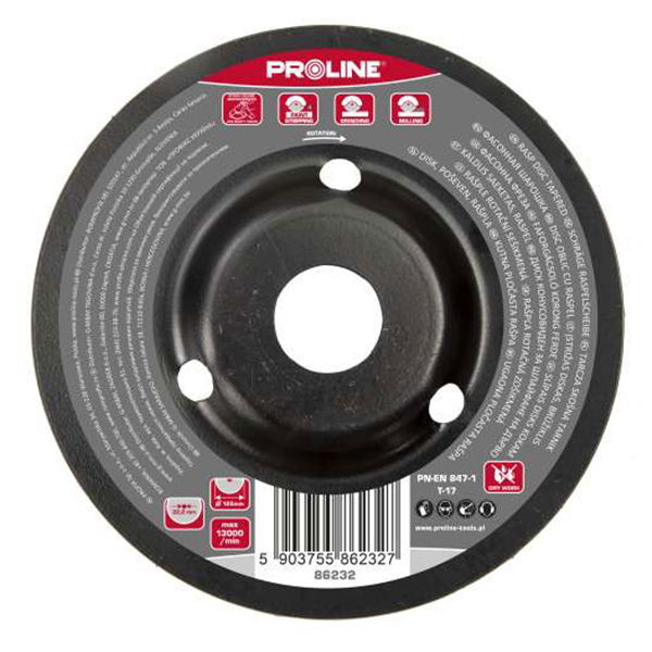  PROLINE   RÁSPOLY KORONG, KÓNIKUS / FINOM - 125MM  termék fő termékképe