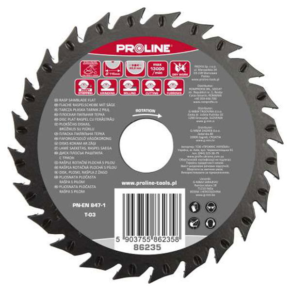  PROLINE   RÁSPOLY KÖRFŰRÉSZLAP, LAPOS / SZÉL-OLDAL - 230MM  termék fő termékképe
