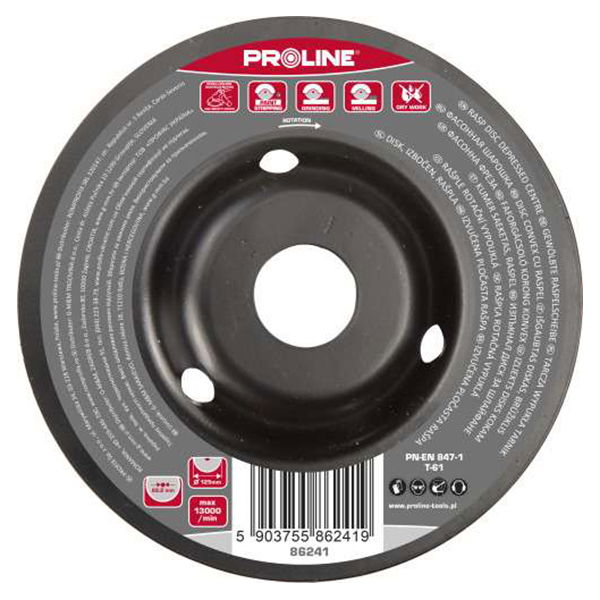  PROLINE   RÁSPOLY KORONG, SÜLLYESZTETT / DURVA - 125MM  termék fő termékképe
