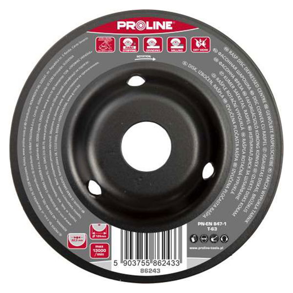  PROLINE   RÁSPOLY KORONG, SÜLLYESZTETT / FINOM - 125MM  termék fő termékképe