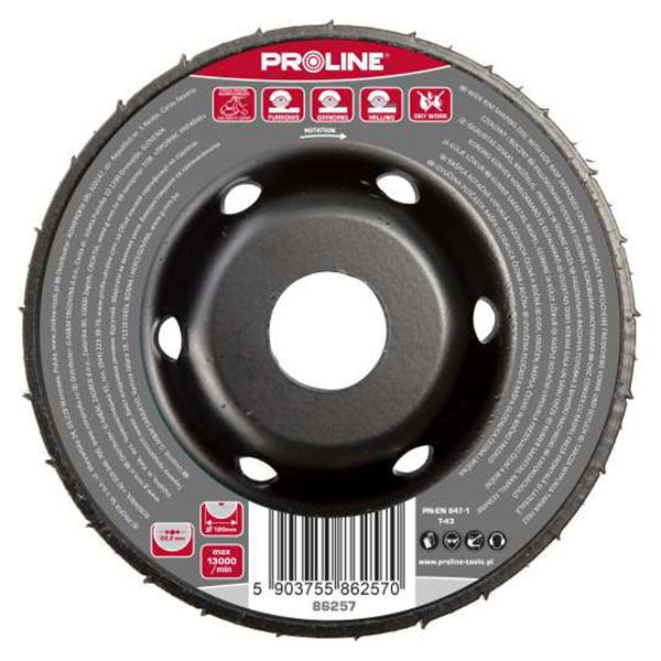 PROLINE   RÁSPOLY KÚPKORONG, SÜLLYESZTETT / SZÉL-OLDAL - 120MM  termék fő termékképe