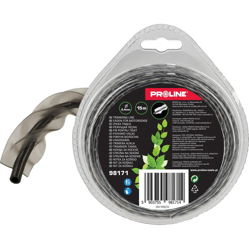  PROLINE   FŰNYÍRÓ DAMIL, ERŐSÍTETT - TEKERT-NÉGYSZÖG 2.4MM / 15M  termék fő termékképe