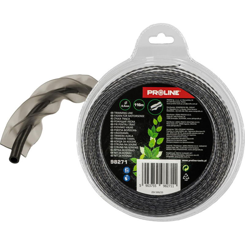  PROLINE   FŰNYÍRÓ DAMIL, ERŐSÍTETT - TEKERT-NÉGYSZÖG 2.4MM / 116M  termék fő termékképe