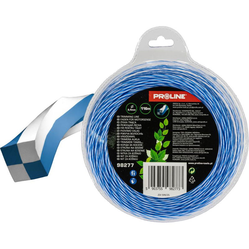  PROLINE   FŰNYÍRÓ DAMIL, ERŐSÍTETT - TEKERT-KOCKA 2.4MM / 116M  termék fő termékképe