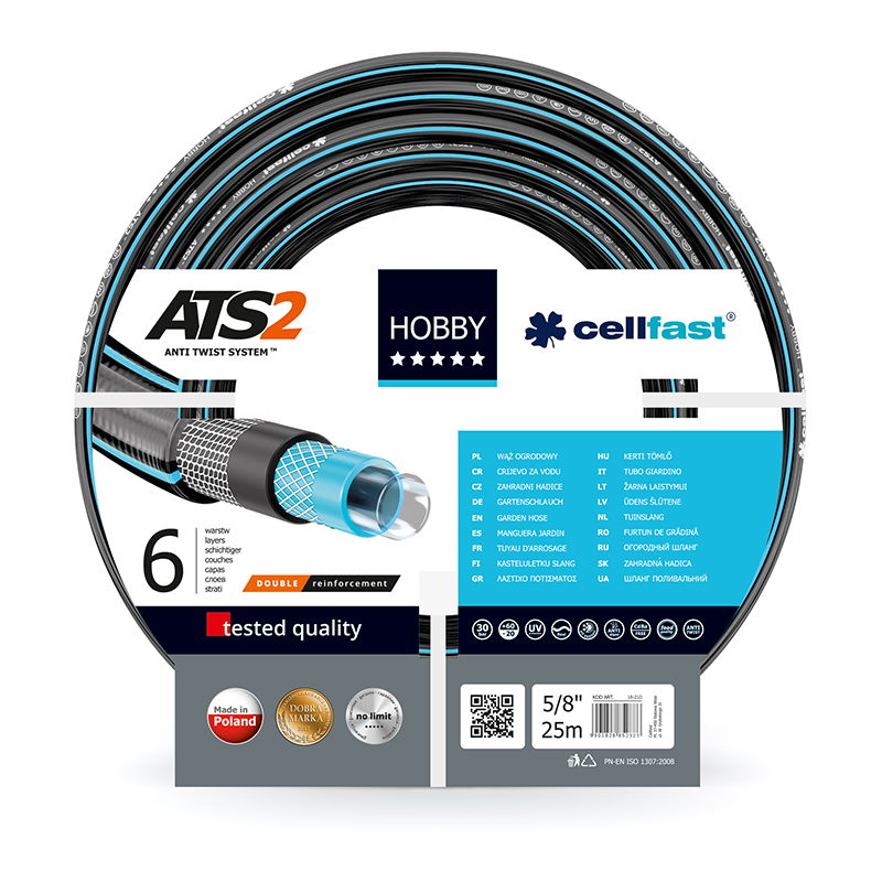  CELLFAST   CSAVARODÁSMENTES ERŐSÍTETT LOCSOLÓTÖMLŐ - 3/4" / 25M  termék fő termékképe