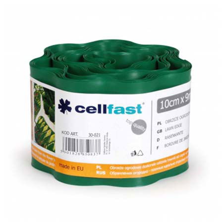  CELLFAST   HULLÁMOS ELVÁLASZTÓ SZEGÉLY - 10CM / 9M / SÖTÉTZÖLD  termék fő termékképe