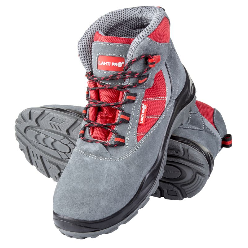  LAHTI PRO   FORDÍTOTT BŐR-SZÖVET BAKANCS SZÜRKE-PIROS (S1PSRA) - 42  termék fő termékképe
