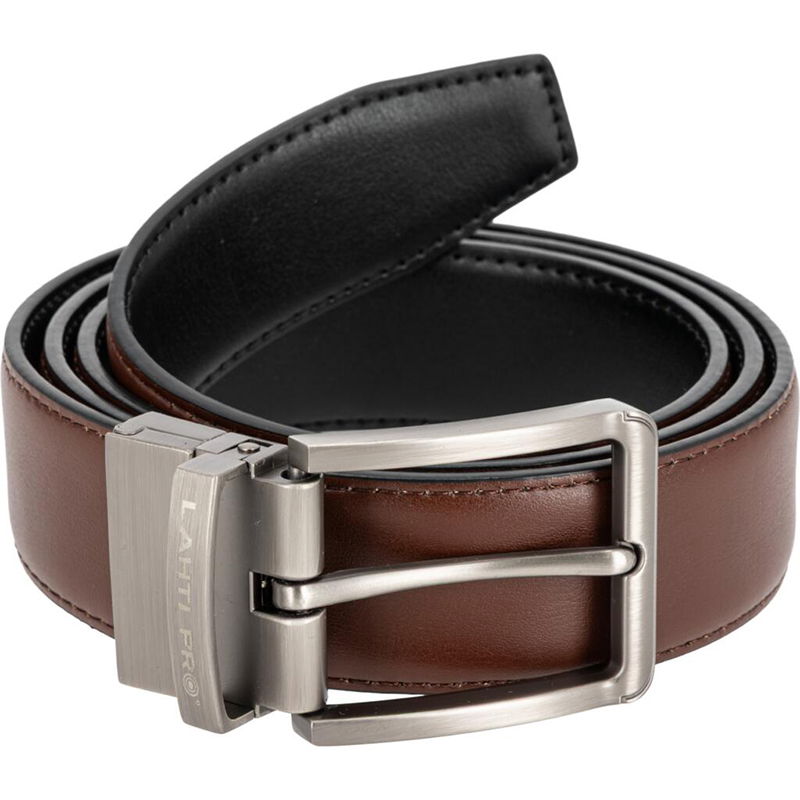  LAHTI PRO   MEGFORDÍTHATÓ BŐR NADRÁGSZÍJ / FEKETE-BARNA - 100CM  termék fő termékképe