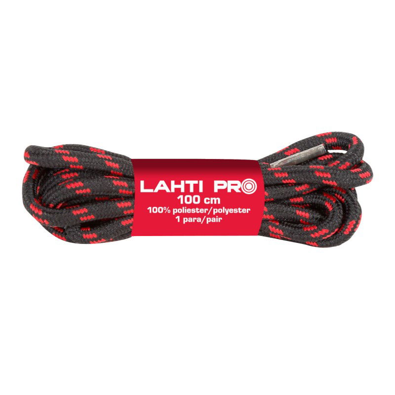  LAHTI PRO   POLIÉSZTER FŰZŐ / FEKETE-PIROS - 100CM, 10DB/CS  termék fő termékképe