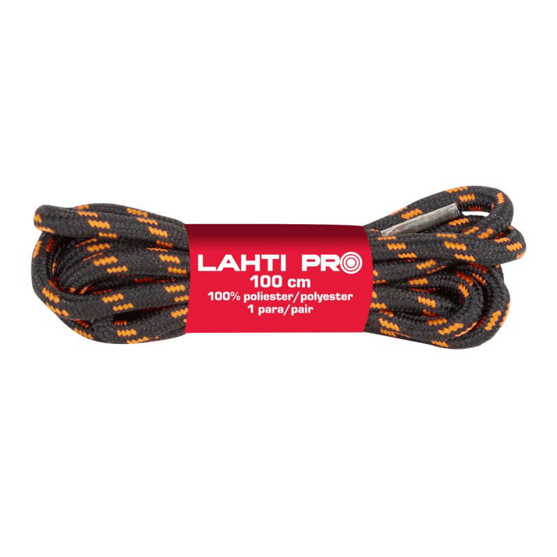  LAHTI PRO   POLIÉSZTER FŰZŐ / FEKETE-NARANCSSÁRGA - 120CM, 10DB/CS  termék fő termékképe