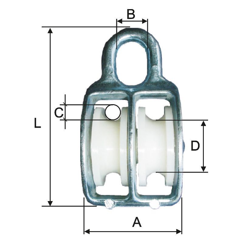  MK   DUPLA KÖTÉLCSIGA - 10X31MM/52MM / 16MM / 112MM  termék fő termékképe