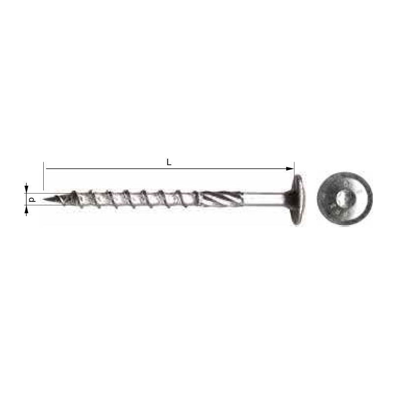  MK   DOMBORÚ TORX FEJŰ VÁGÓÉLES FACSAVAR - 6X120MM, 100DB/CS  termék fő termékképe