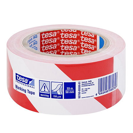  TESA   JELZŐ RAGASZTÓSZALAG - 50MM / 33M - PIROS-FEHÉR  termék fő termékképe