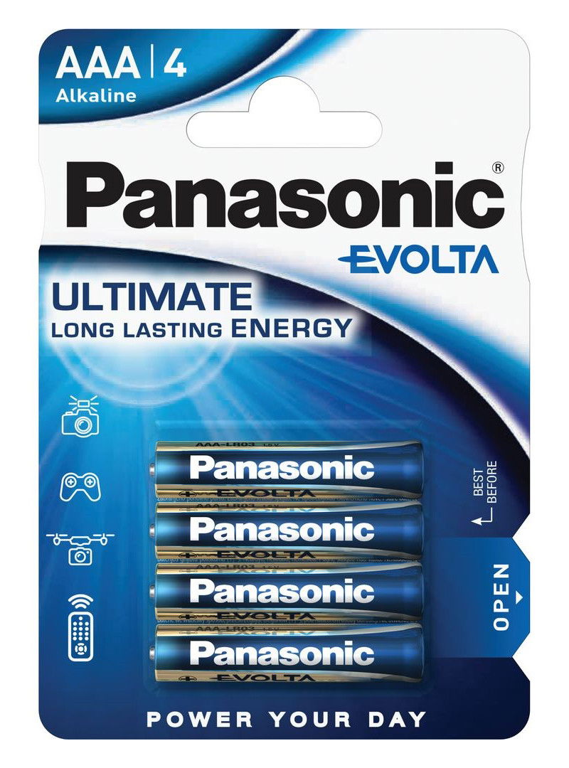 Panasonic LR03EGE-4BP EVOLTA szupertartós alkáli elem, AAA (micro), 4 db/bliszter termék fő termékképe