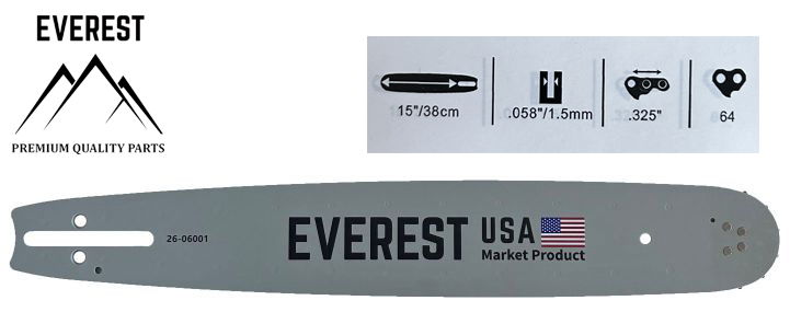  UNIVERZÁLIS   LÁNCVEZETŐ 15" .325 1,5mm 64ogn. EVEREST  termék fő termékképe
