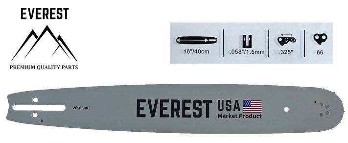  UNIVERZÁLIS   LÁNCVEZETŐ 16".325 1,5mm 66ogn. EVEREST  termék fő termékképe