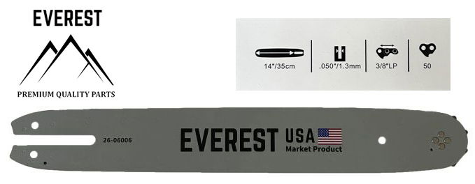  UNIVERZÁLIS   LÁNCVEZETŐ 14" 3/8LP 1,3mm 50ogn. EVEREST  termék fő termékképe