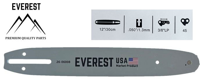  UNIVERZÁLIS   LÁNCVEZETŐ 12" 3/8LP 1,3mm 44ogn. EVEREST  termék fő termékképe