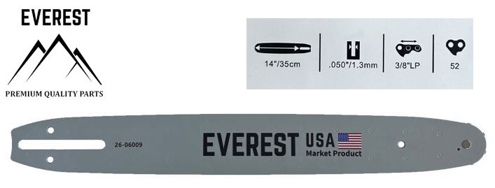  UNIVERZÁLIS   LÁNCVEZETŐ 14" 3/8LP 1,3mm 52ogn. EVEREST  termék fő termékképe