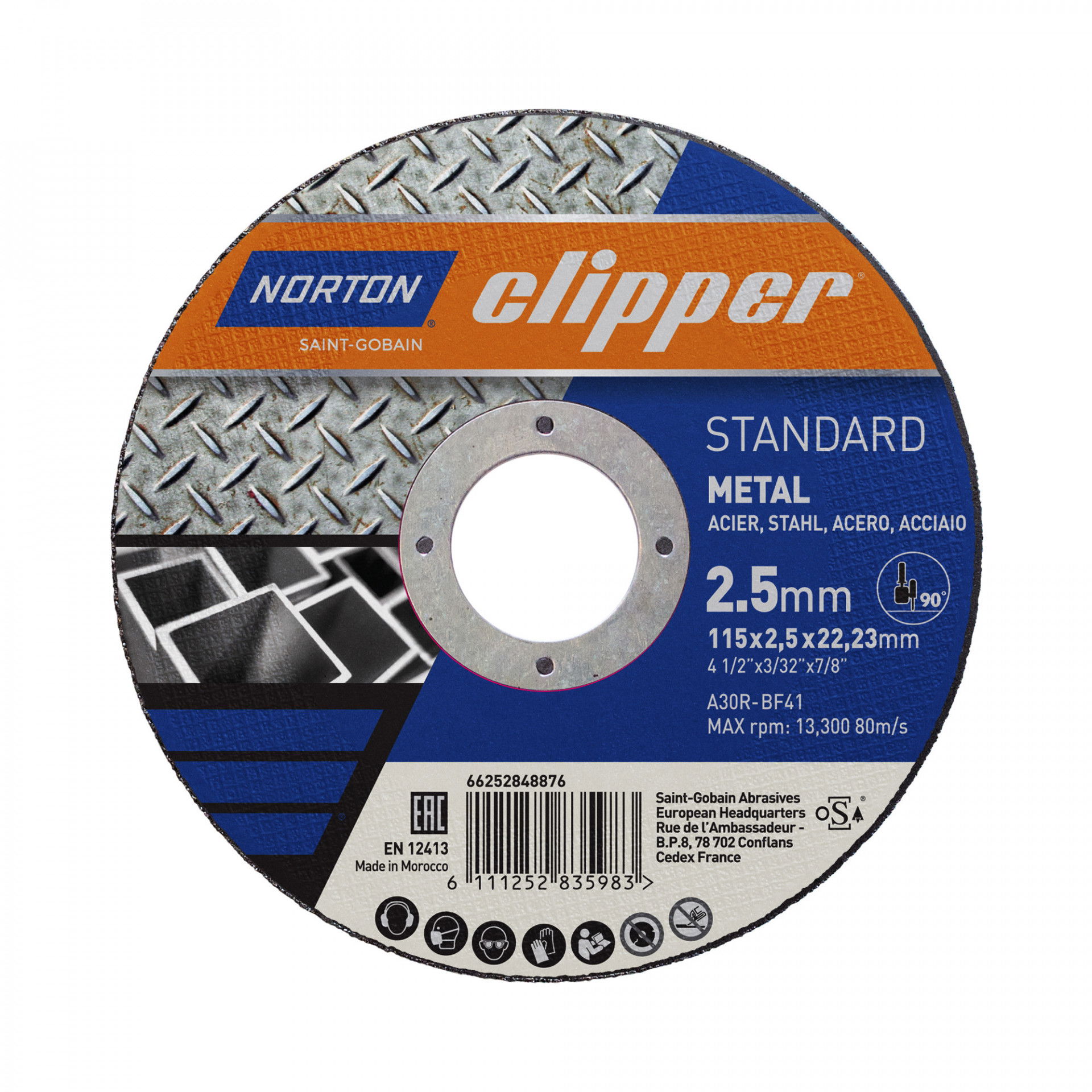 Norton Clipper Standard vágókorong 115x2,5x22,23mm A30R, 25 db/csomag termék fő termékképe