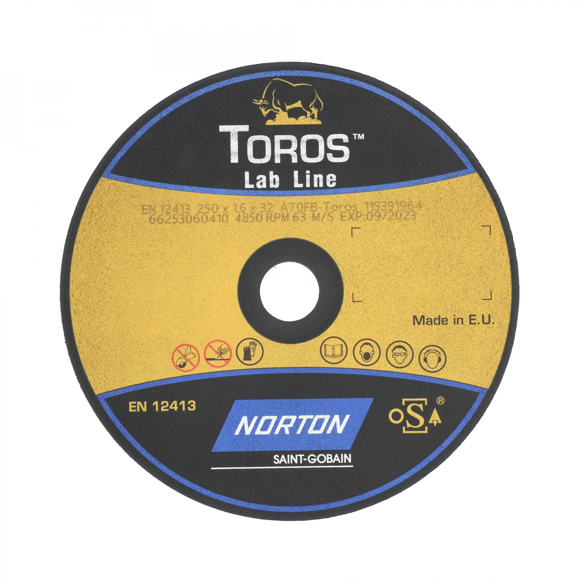 Norton Toros Preciziós gépipari erősítés nélküli vágókorong 250x1,6x32 mm 4XGP 70 F B26, 10 db/csomag termék fő termékképe