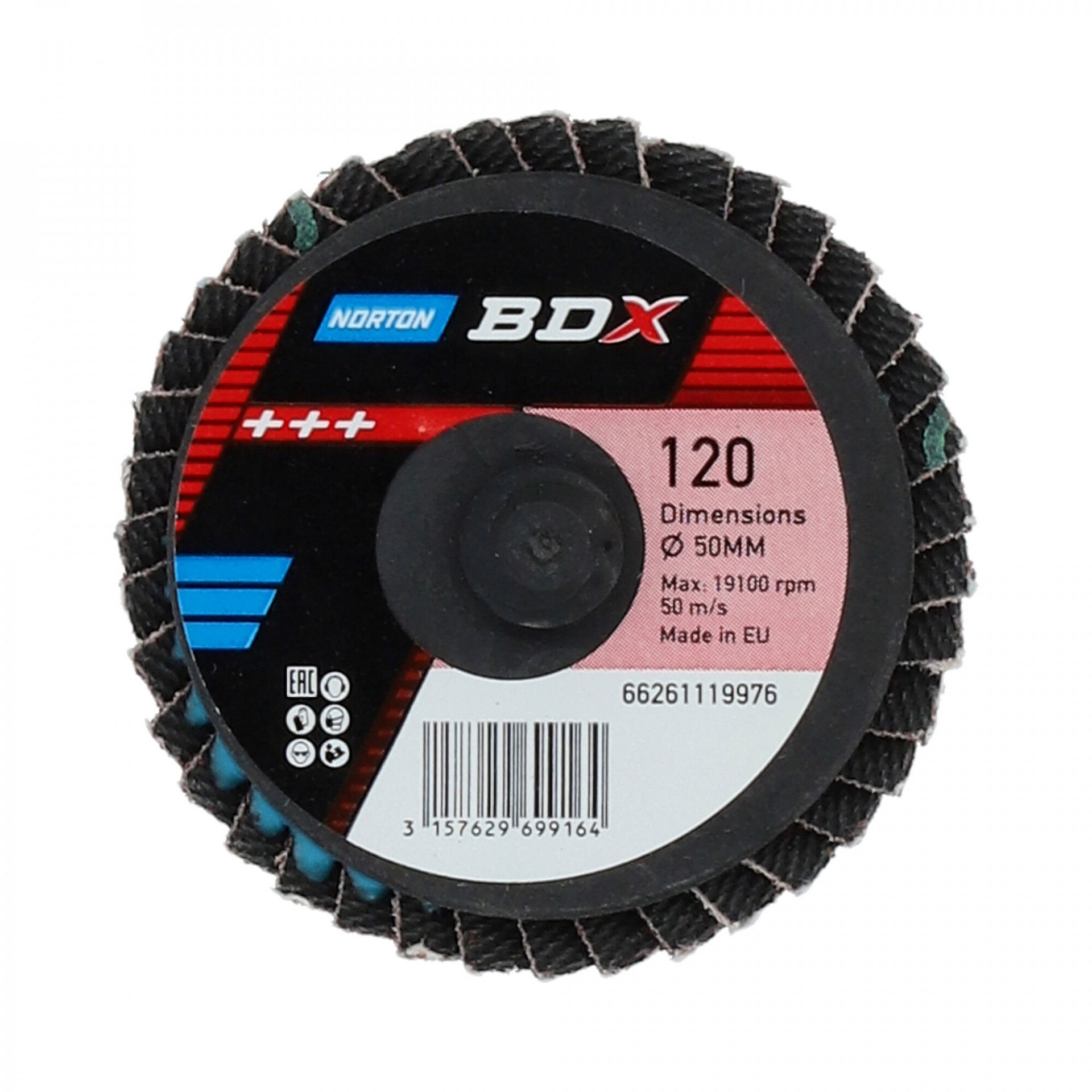 Norton Speedlok BDX R766 TR lamellás csiszolókorong Ø50mm P120, 10 db/csomag termék fő termékképe