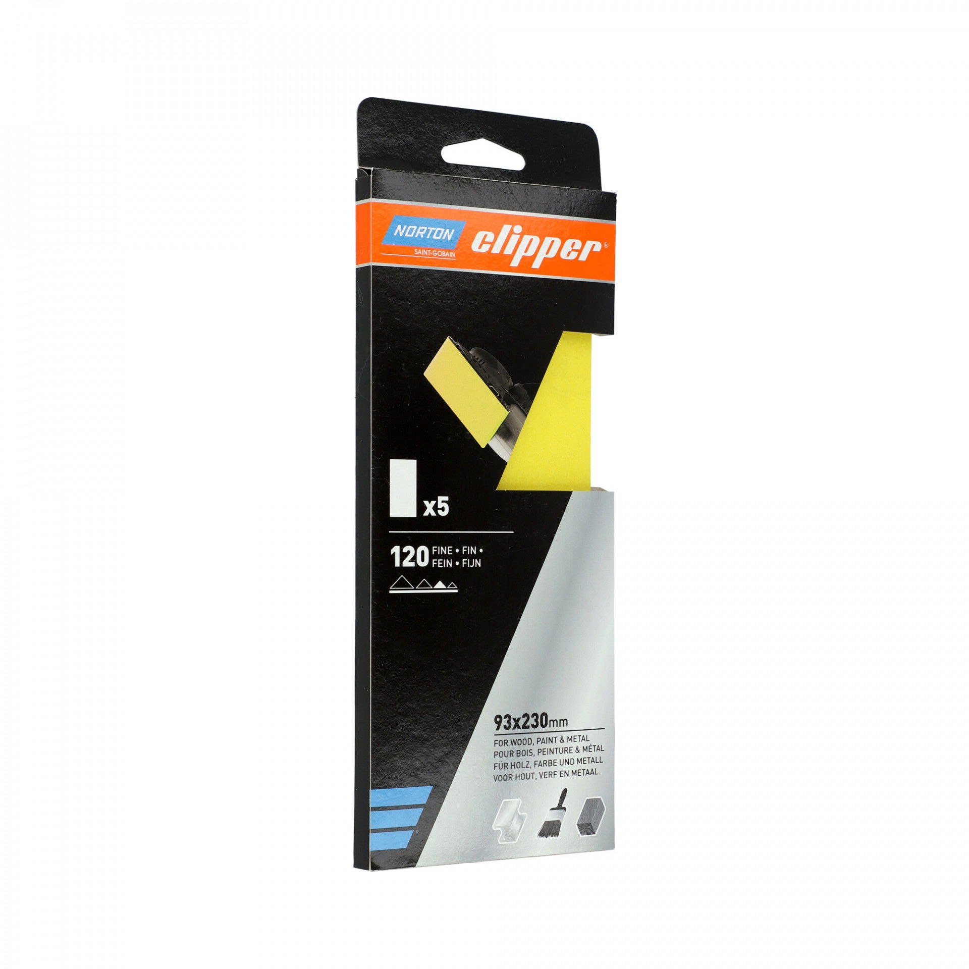 Norton Clipper G131F csiszolóív 93x230mm P120, 5 db/csomag termék fő termékképe