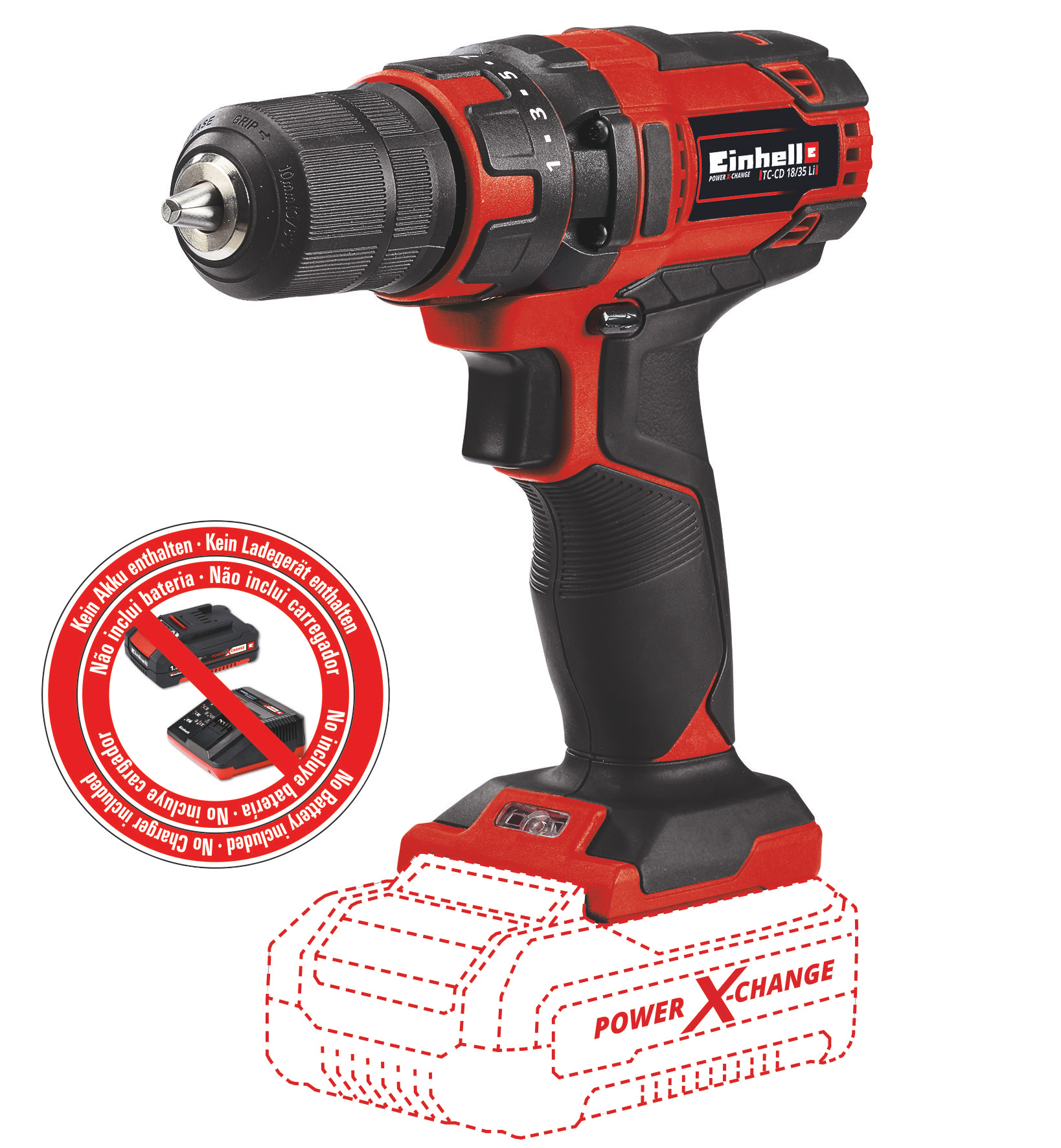 EINHELL TC-CD 18/35 Li - Solo akkus fúró-csavarozó (akku és töltő nélkül) termék fő termékképe