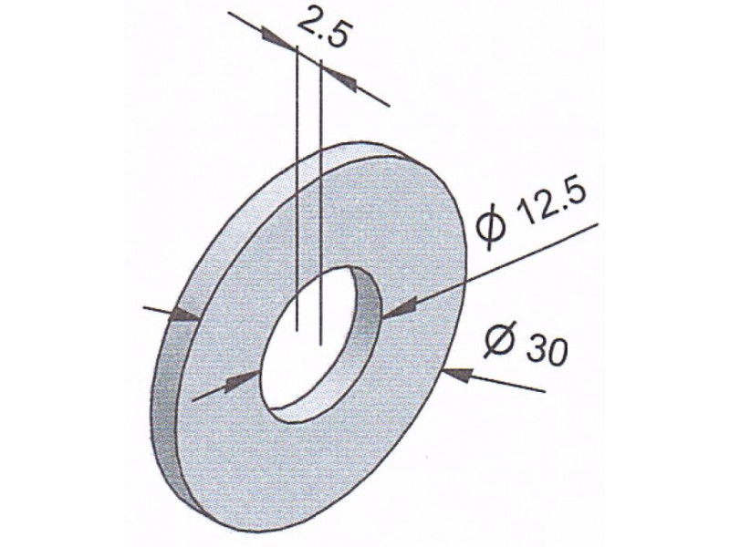  Távtartó betonmaró csillaghoz - D=30mm, d=12,5mm, s=2,5mm  termék fő termékképe