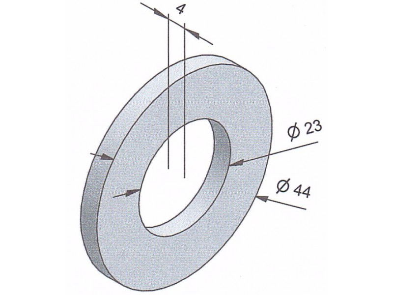  Távtartó betonmaró csillaghoz - D=44mm, d=23mm, s=4mm  termék fő termékképe
