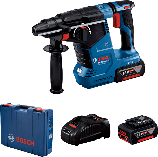 Bosch GBH 187-LI akkus SDS-plus fúró-vésőkalapács (2 x 5.0 Ah Li-ion akkuval, kofferben) termék fő termékképe